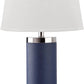Safavieh Leather 25-Inch H Column Table Lamp Set Of 2 - Navy | Table Lamps | Modishstore - 3