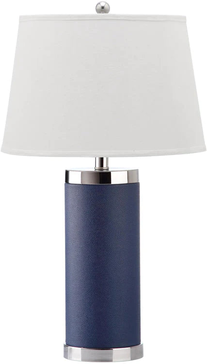 Safavieh Leather 25-Inch H Column Table Lamp Set Of 2 - Navy | Table Lamps | Modishstore - 3