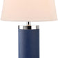 Safavieh Leather 25-Inch H Column Table Lamp Set Of 2 - Navy | Table Lamps | Modishstore - 2