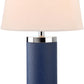 Safavieh Leather 25-Inch H Column Table Lamp Set Of 2 - Navy | Table Lamps | Modishstore - 2