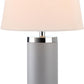 Safavieh Leather 25-Inch H Column Table Lamp Set Of 2 - Grey | Table Lamps | Modishstore - 3