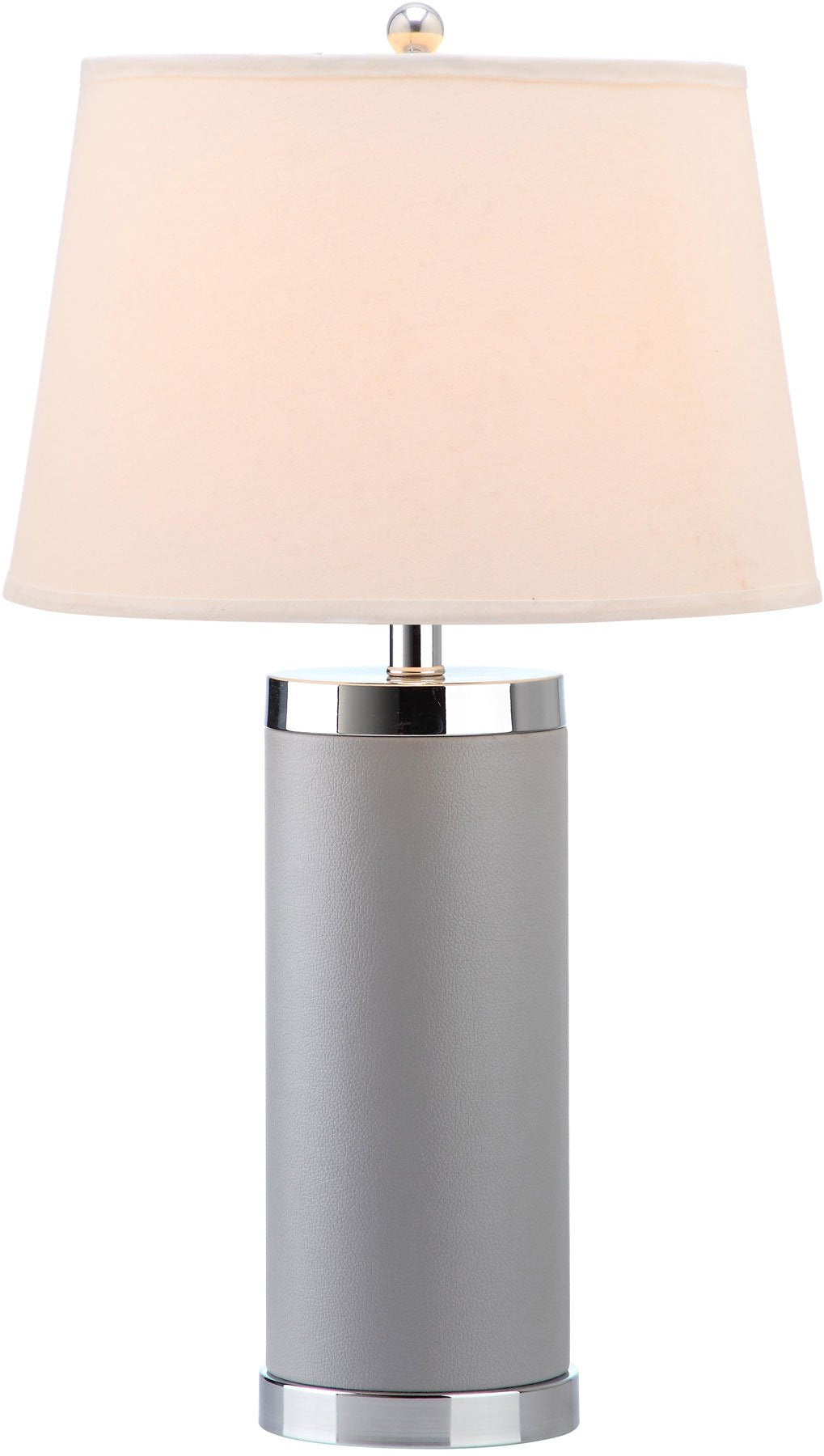 Safavieh Leather 25-Inch H Column Table Lamp Set Of 2 - Grey | Table Lamps | Modishstore - 3