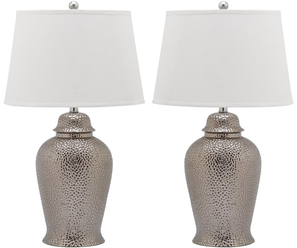 Safavieh Sterling 27.5-Inch H Ginger Jar Lamp Set Of 2 - Silver | Table Lamps | Modishstore - 2