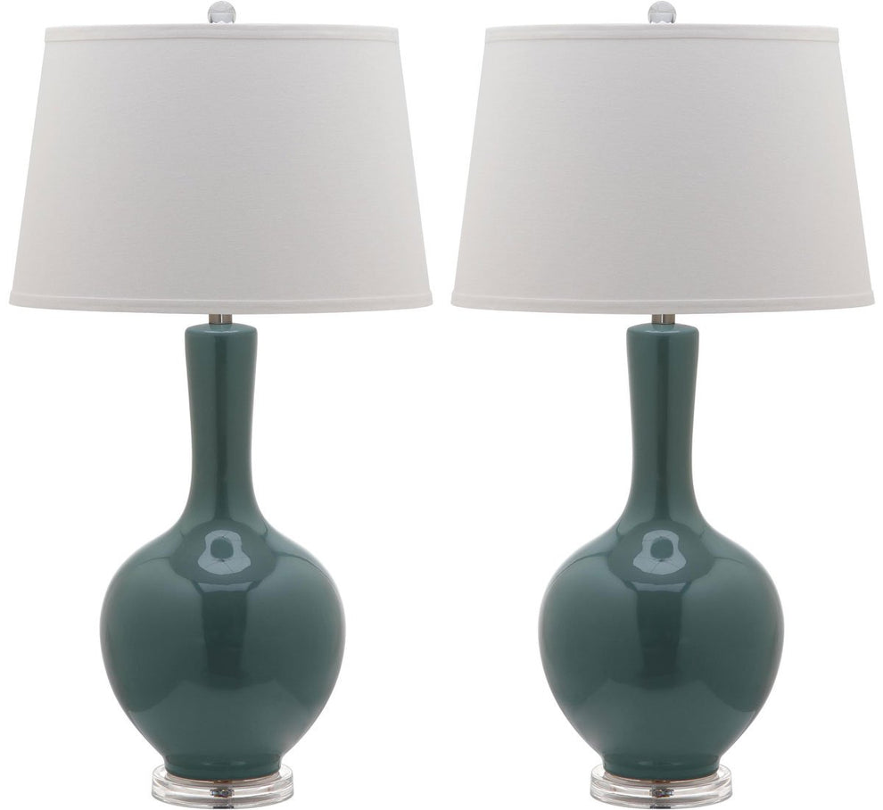 Safavieh Blanche 32-Inch H Gourd Lamp Set Of 2 - Teal | Table Lamps | Modishstore - 2