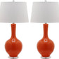 Safavieh Blanche 32-Inch H Gourd Lamp Set Of 2 - Orange | Table Lamps | Modishstore - 2