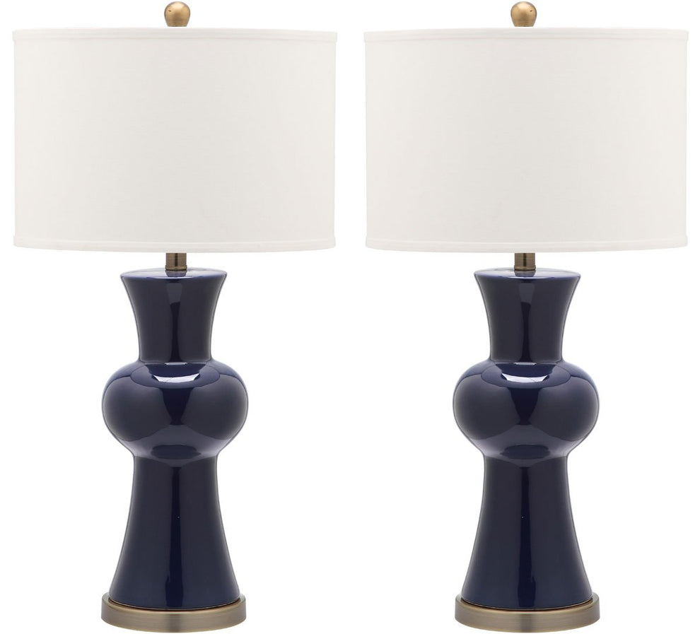 Safavieh Lola 30-Inch H Column Lamp Set Of 2 - Navy | Table Lamps | Modishstore - 2