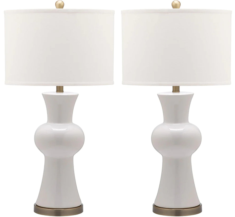 Safavieh Lola 30-Inch H Column Lamp Set Of 2 - White | Table Lamps | Modishstore - 2