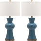 Safavieh Lola 30-Inch H Column Lamp Set Of 2 - Blue | Table Lamps | Modishstore - 2