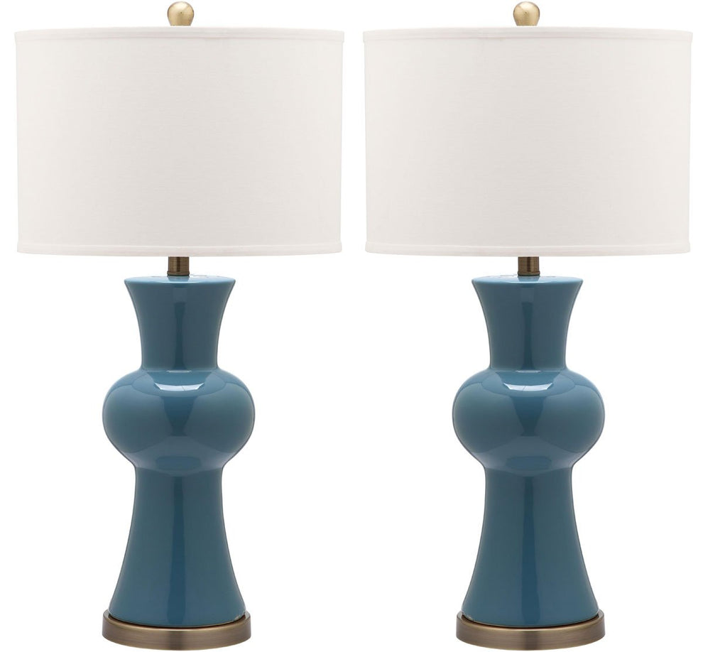 Safavieh Lola 30-Inch H Column Lamp Set Of 2 - Blue | Table Lamps | Modishstore - 2