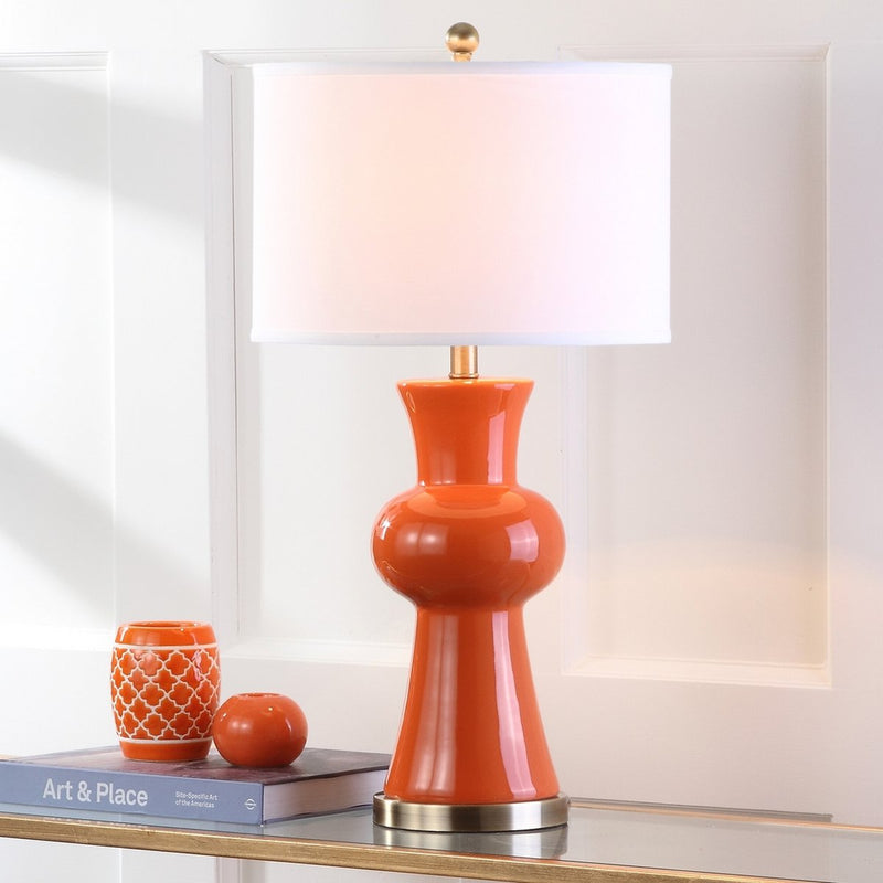 Safavieh Lola 30-Inch H Column Lamp Set Of 2 - Orange | Table Lamps | Modishstore