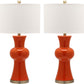 Safavieh Lola 30-Inch H Column Lamp Set Of 2 - Orange | Table Lamps | Modishstore - 2