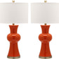 Safavieh Lola 30-Inch H Column Lamp Set Of 2 - Orange | Table Lamps | Modishstore - 2