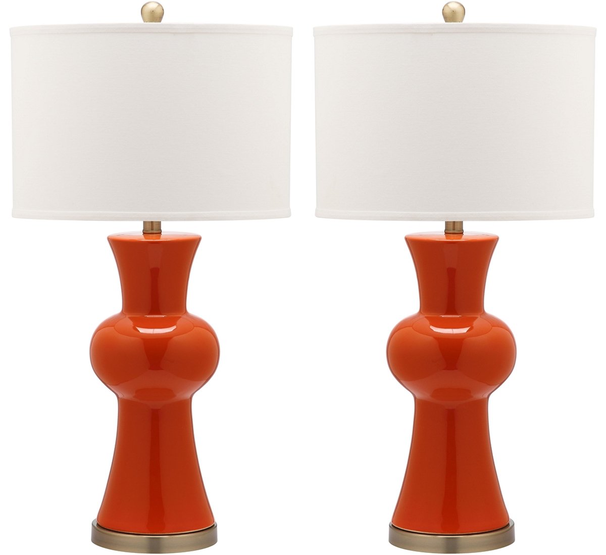 Safavieh Lola 30-Inch H Column Lamp Set Of 2 - Orange | Table Lamps | Modishstore - 2
