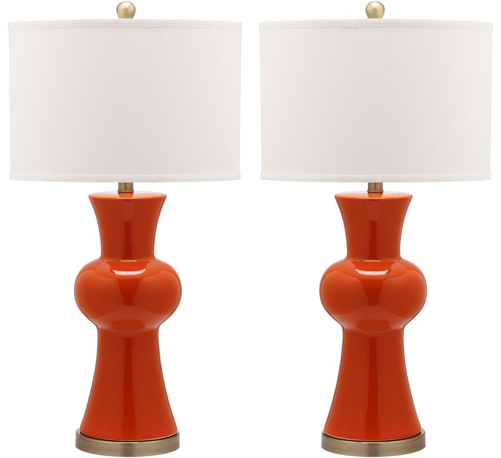 Safavieh Lola 30-Inch H Column Lamp Set Of 2 - Orange | Table Lamps | Modishstore - 2