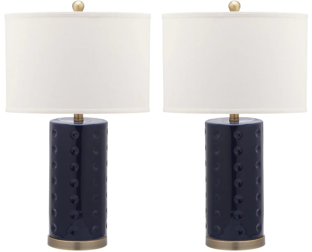 Safavieh Roxanne 26-Inch H Table Lamp Set Of 2 - Navy | Table Lamps | Modishstore