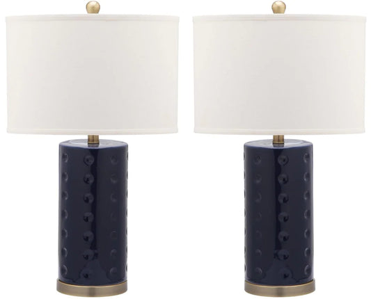 Safavieh Roxanne 26-Inch H Table Lamp Set Of 2 - Navy | Table Lamps | Modishstore