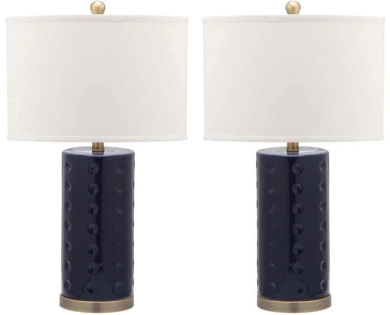 Safavieh Roxanne 26-Inch H Table Lamp Set Of 2 - Navy | Table Lamps | Modishstore