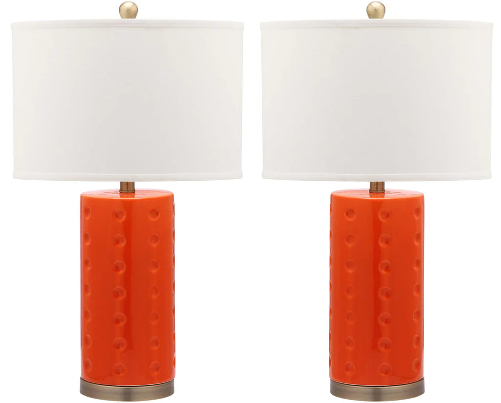 Safavieh Roxanne 26-Inch H Table Lamp Set Of 2 - Orange | Table Lamps | Modishstore