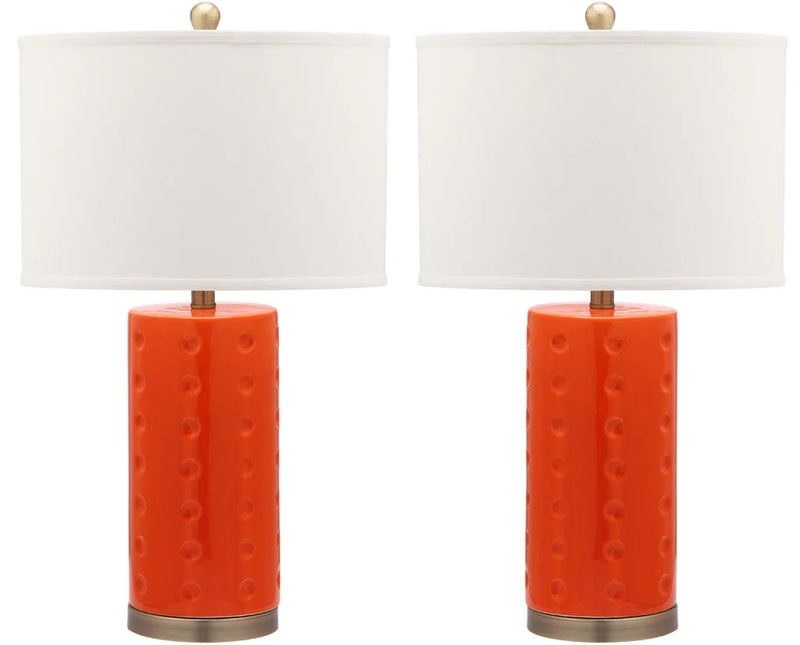 Safavieh Roxanne 26-Inch H Table Lamp Set Of 2 - Orange | Table Lamps | Modishstore