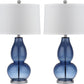 Safavieh Mercurio 28.5-Inch H Double Gourd Lamp Set Of 2 - Blue | Table Lamps | Modishstore - 2