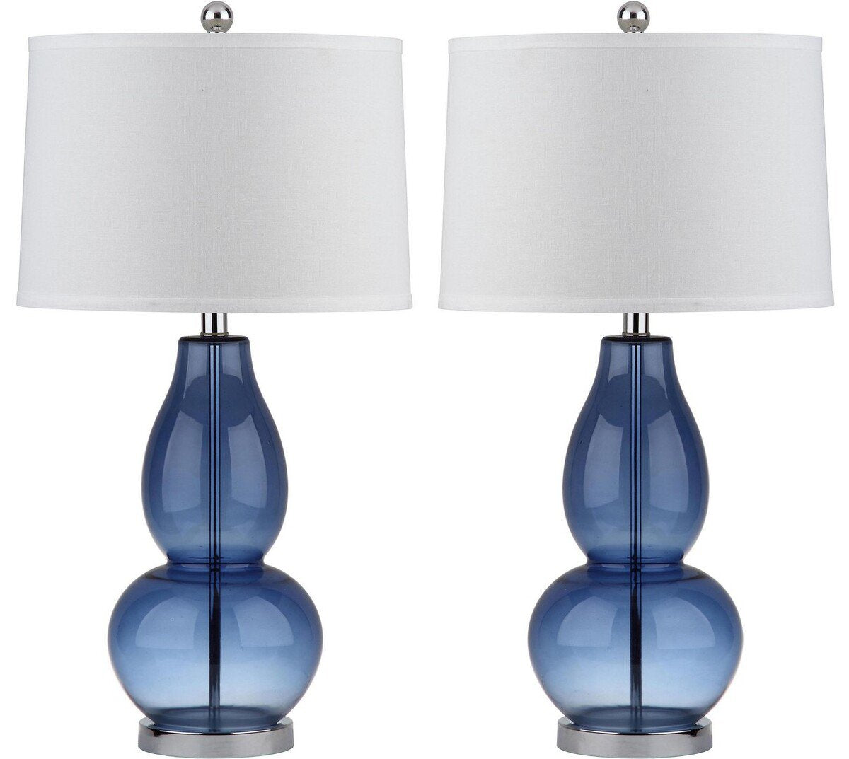 Safavieh Mercurio 28.5-Inch H Double Gourd Lamp Set Of 2 - Blue | Table Lamps | Modishstore - 2