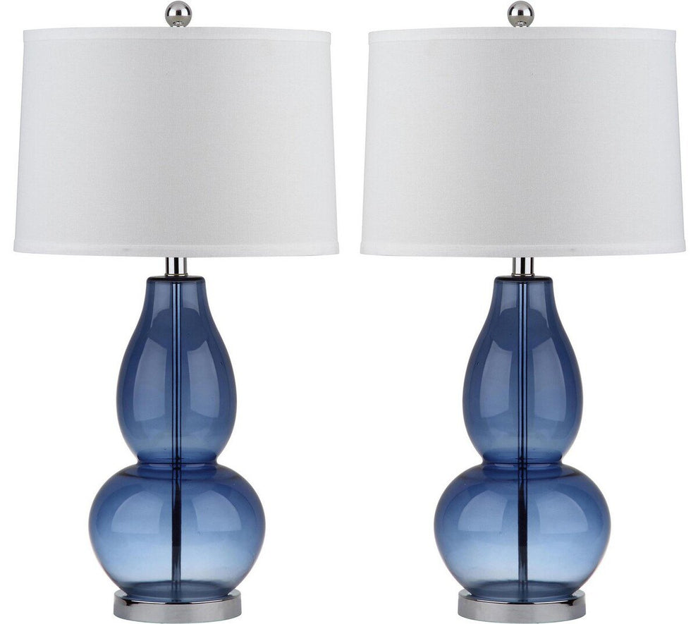 Safavieh Mercurio 28.5-Inch H Double Gourd Lamp Set Of 2 - Blue | Table Lamps | Modishstore - 2