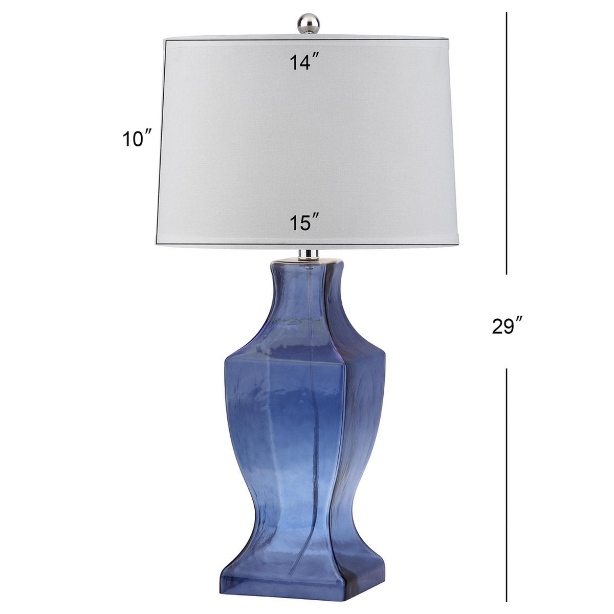 Safavieh Glass 29-Inch H Bottom Lamp Set Of 2 - Blue | Table Lamps | Modishstore - 2