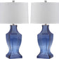 Safavieh Glass 29-Inch H Bottom Lamp Set Of 2 - Blue | Table Lamps | Modishstore