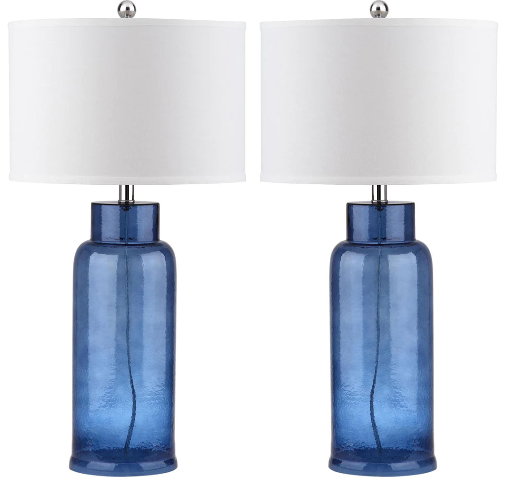 Safavieh Bottle 29-Inch H Glass Table Lamp Set Of 2 - Blue | Table Lamps | Modishstore