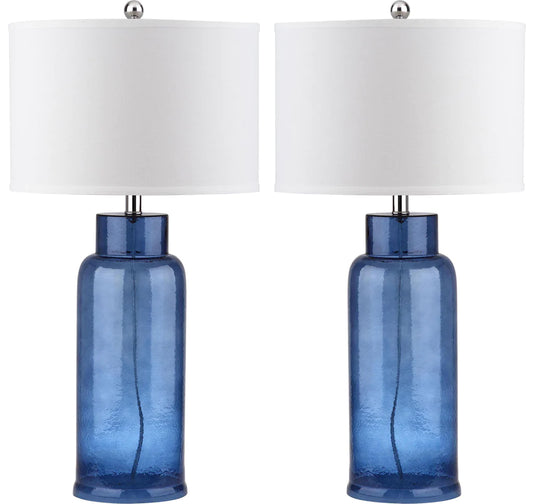 Safavieh Bottle 29-Inch H Glass Table Lamp Set Of 2 - Blue | Table Lamps | Modishstore