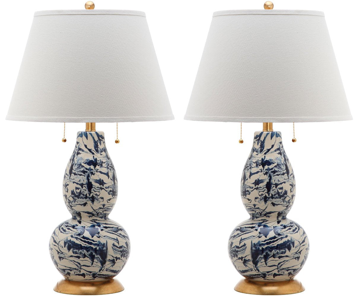 Safavieh Color Swirls 28-Inch H Glass Table Lamp Set Of 2 - Navy | Table Lamps | Modishstore - 2