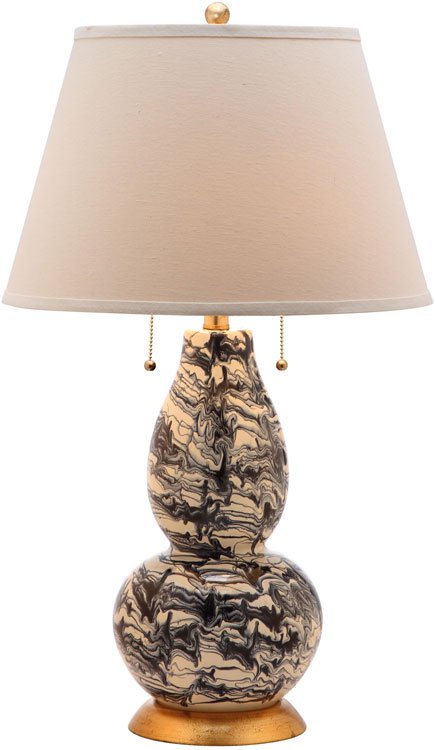 Safavieh Color Swirls 28-Inch H Glass Table Lamp Set Of 2 - Black | Table Lamps | Modishstore