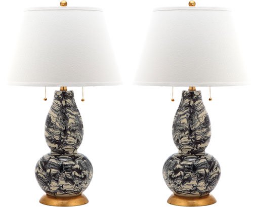 Safavieh Color Swirls 28-Inch H Glass Table Lamp Set Of 2 - Black | Table Lamps | Modishstore - 2