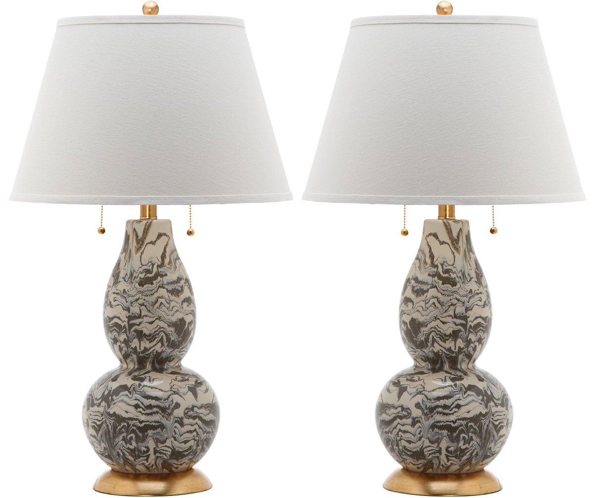 Safavieh Color Swirls 28-Inch H Glass Table Lamp Set Of 2 - Gery | Table Lamps | Modishstore - 2