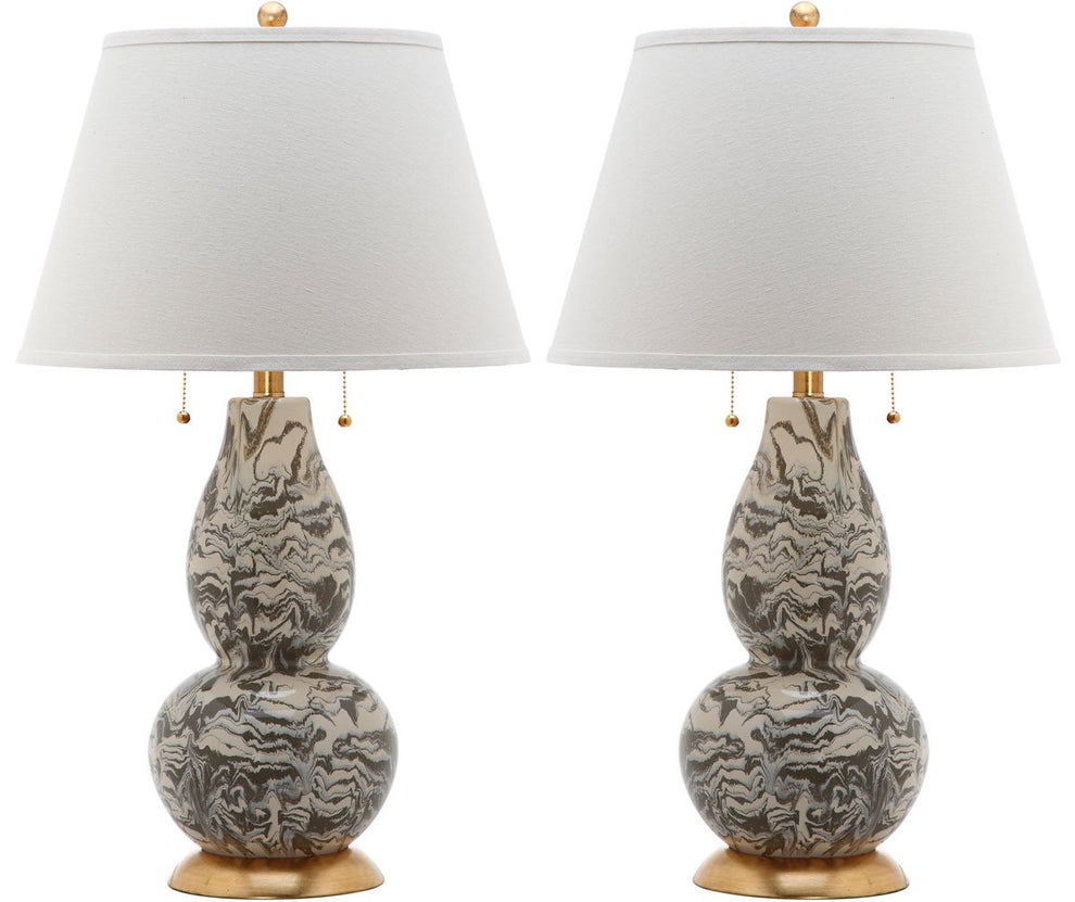 Safavieh Color Swirls 28-Inch H Glass Table Lamp Set Of 2 - Gery | Table Lamps | Modishstore - 2