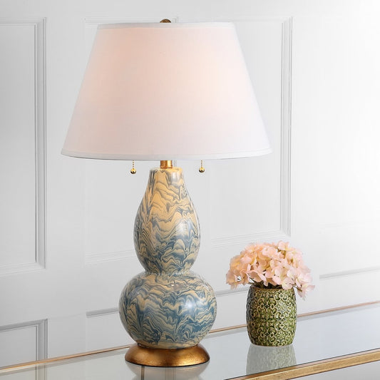 Safavieh Color Swirls 28-Inch H Glass Table Lamp - Light Blue | Table Lamps | Modishstore