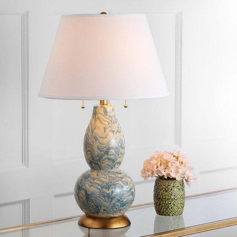 Safavieh Color Swirls 28-Inch H Glass Table Lamp - Light Blue | Table Lamps | Modishstore