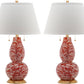 Safavieh Color Swirls 28-Inch H Glass Table Lamp Set Of 2 - Orange | Table Lamps | Modishstore