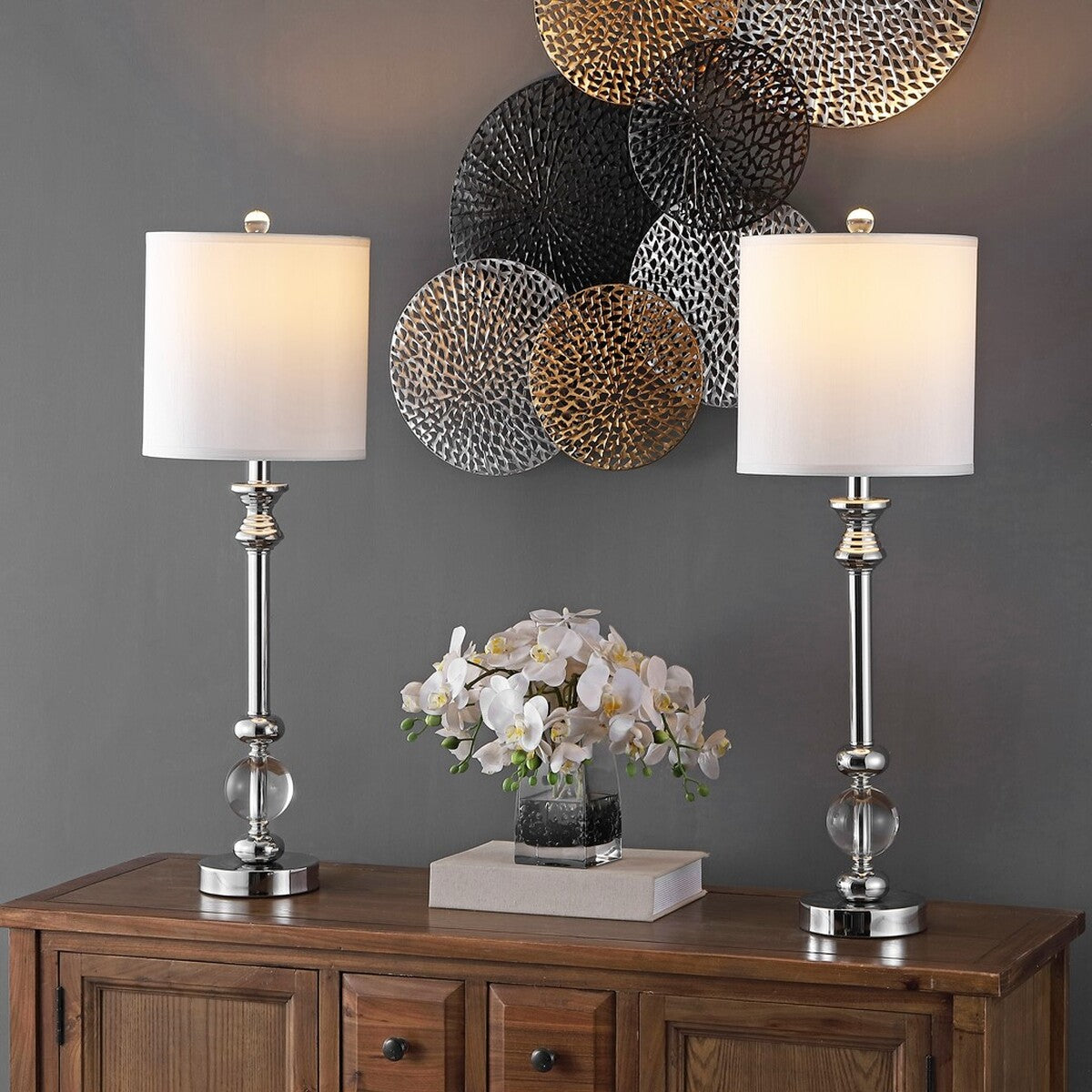 Safavieh Erica 31-Inch H Crystal Candlestick Lamp Set Of 2 - Clear | Table Lamps | Modishstore
