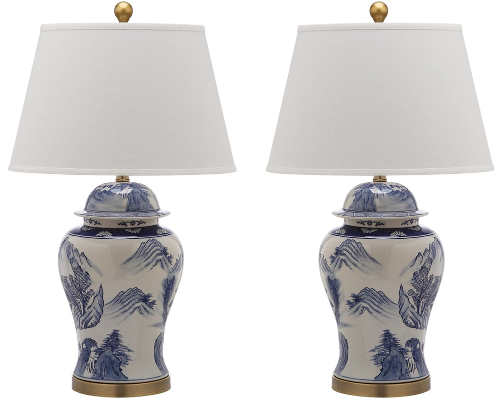 Safavieh Shanghai 29.5-Inch H Ginger Jar Set Of 2 - Blue | Table Lamps | Modishstore - 2