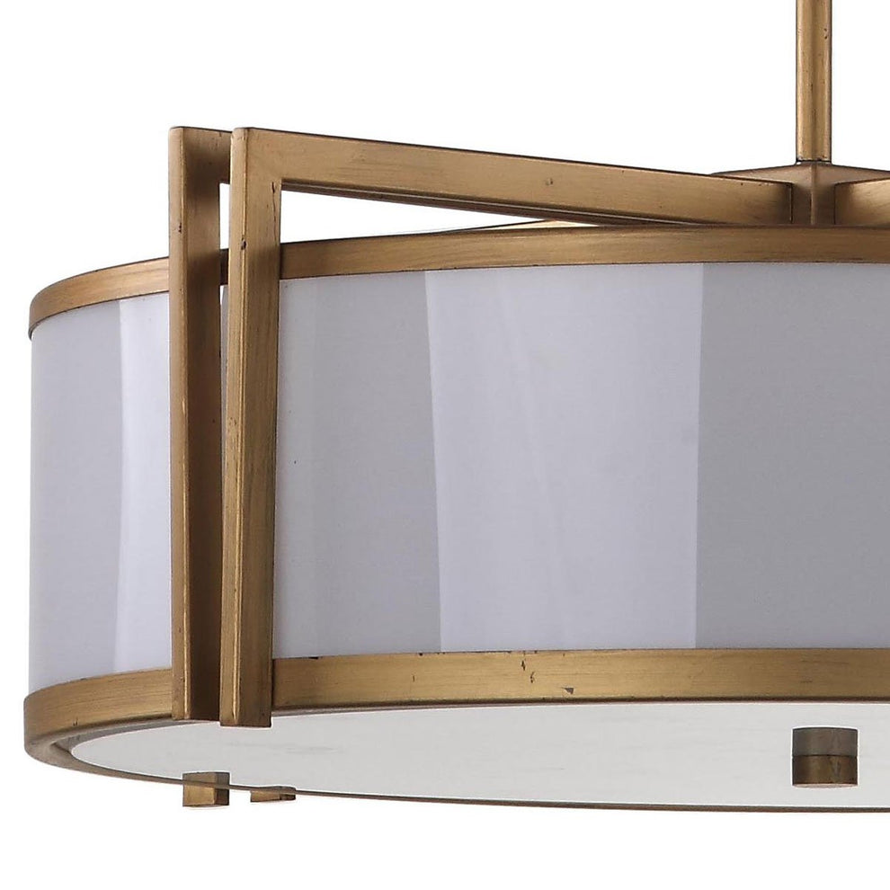 Safavieh Dark Grey 5 Light Antique Gold 21 Inch Dia Drum Adjustable Pendant Light - Antique Gold | Pendant Lamps | Modishstore - 3