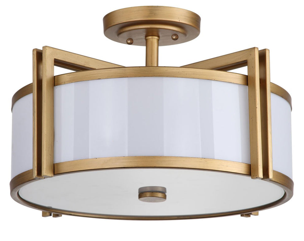 Safavieh Dark Grey 3 Light Antique Gold 17-Inch Dia Semi Flush - Antique Gold | Ceiling Lamps | Modishstore - 2
