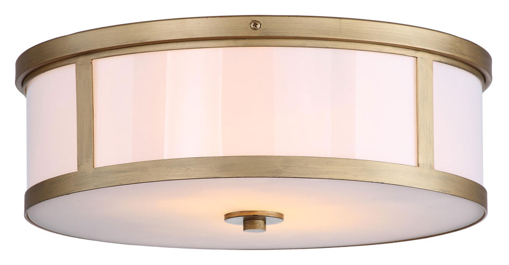 Safavieh Avery 2 Light Antique Gold 17-Inch Dia Drum Flush Mount - Antique Gold | Ceiling Lamps | Modishstore - 2
