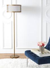 Safavieh Evie 58.25-Inch H Mesh Floor Lamp - Antique Gold