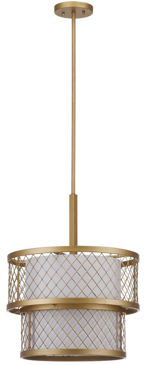 Safavieh Evie Antique 6 Light Gold 17-Inch Dia Mesh Adjustable Pendant - Antique Gold | Pendant Lamps | Modishstore - 2