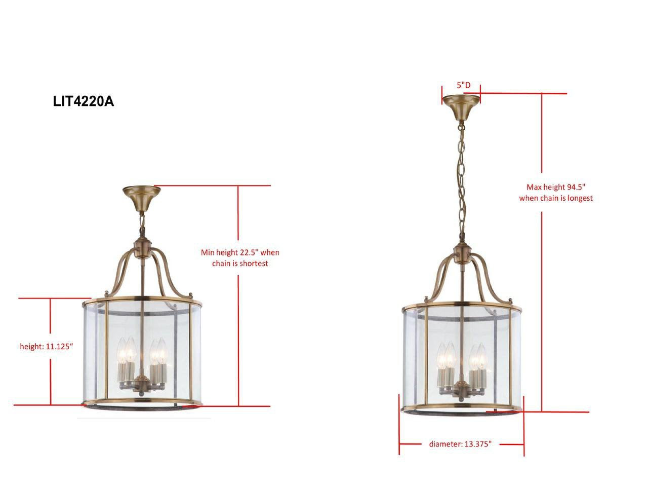 Safavieh Sutton Place 4 Light Brass 13.4-Inch Dia Pendant - Brass | Pendant Lamps | Modishstore