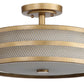 Safavieh Greta 3 Light Antique Gold 15.75-Inch Dia Veil Semi Flush - Antique Gold | Ceiling Lamps | Modishstore - 2