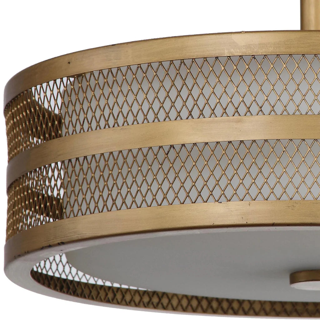 Safavieh Greta 3 Light Antique Gold 15.75-Inch Dia Veil Semi Flush - Antique Gold | Ceiling Lamps | Modishstore - 4