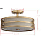 Safavieh Greta 3 Light Antique Gold 15.75-Inch Dia Veil Semi Flush - Antique Gold | Ceiling Lamps | Modishstore - 3