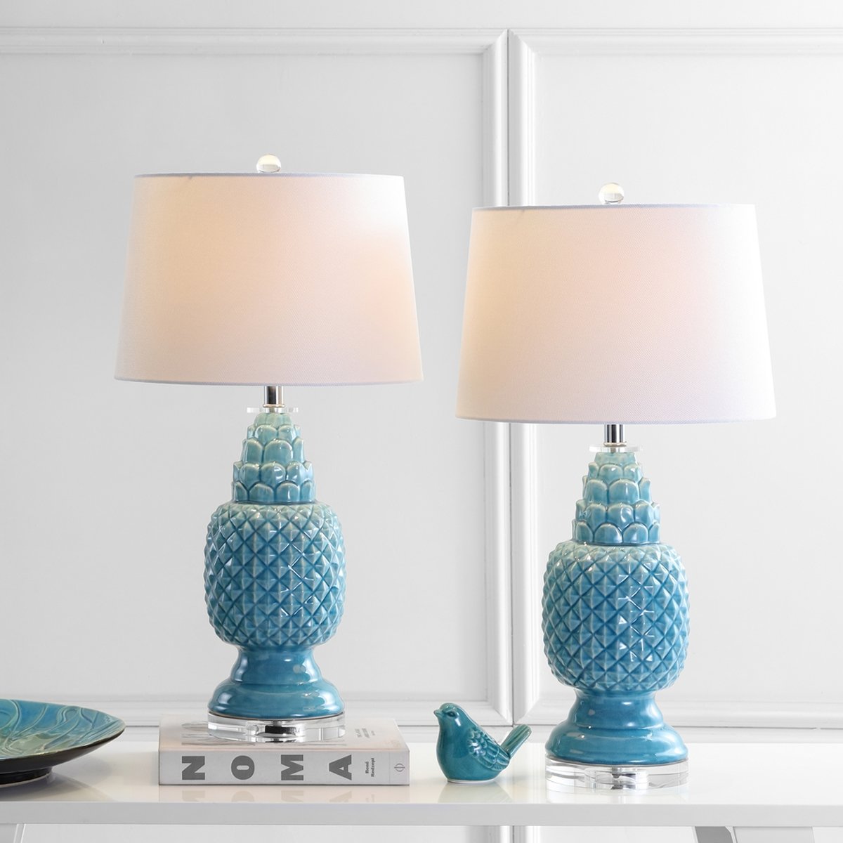 Safavieh Blakely 28-Inch H Teal Table Lamp Set Of 2 - Blue | Table Lamps | Modishstore
